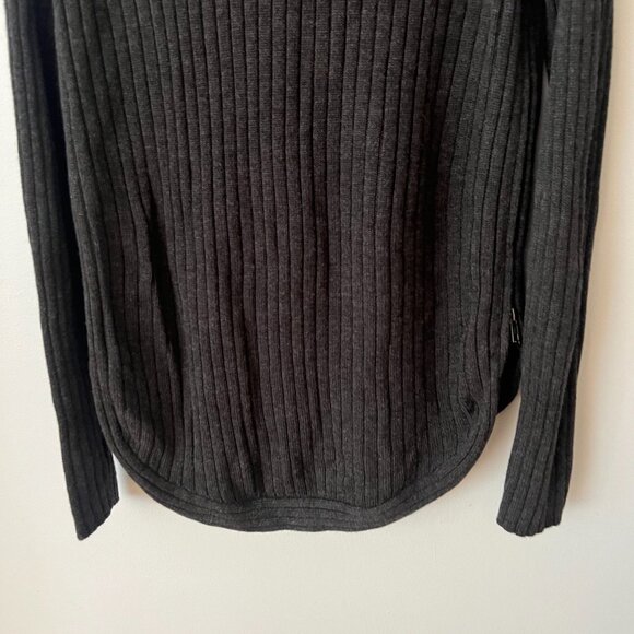 Garnet Hill Merino Wool Cowl Neck Tunic Knit Sweater Gray Women's Size Medium - Picture 8 of 9